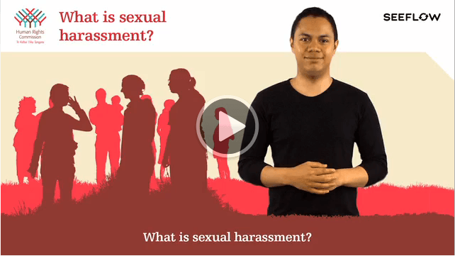This image links to NZSL videos which help you learn about what sexual harassment is